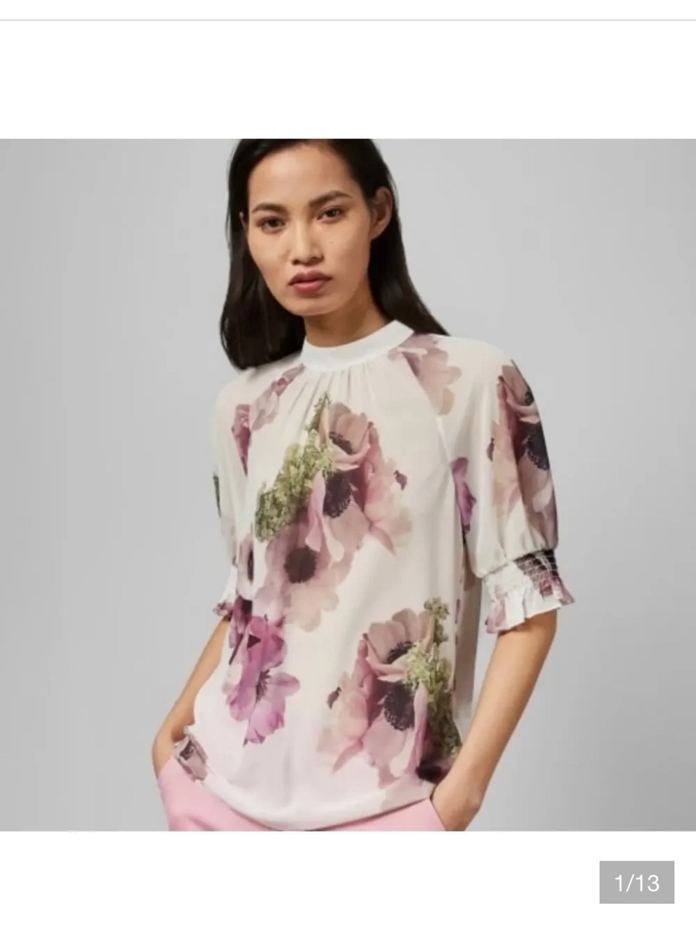 Ted Baker Neopolitan Ivory Puff Sleeve Top